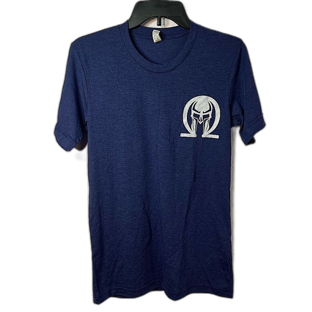 Canvas Men’s Premium Ultra Thin Molon Labe Blue Graphic T-Shirt Size Small NEW!